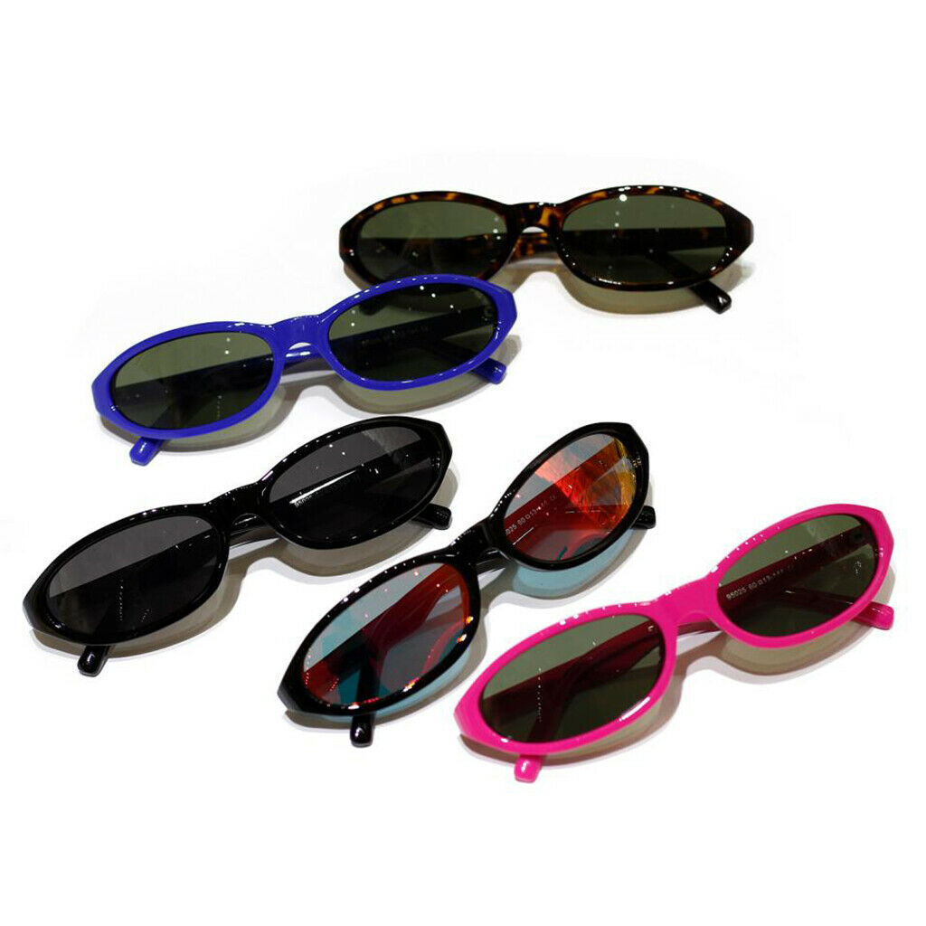 UV400 Oval Small Cat Eye Sunglasses Cool Punk Goth Shades Rave Rose Red