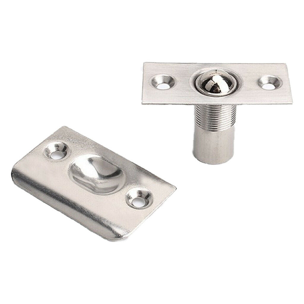 Adjustable Door Roller Catch Mortice Spring Loaded Ball Latch Locks Chrome
