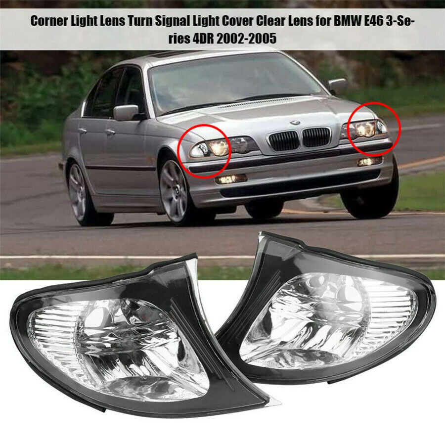 Pair Corner Turn Signal Light For 2002-2005 BMW 325i 330i 325xi 330xi 4-Door
