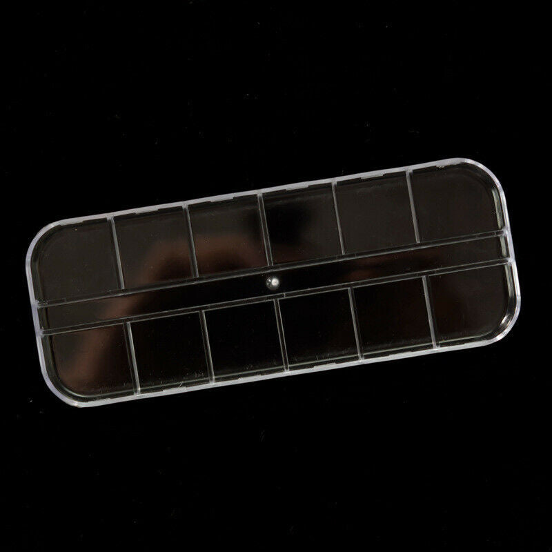 12 Cells Clear Plastic Nail Art Decor Storage Case Container Gems Jewelry Bo DF