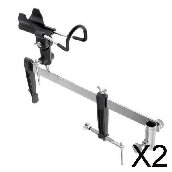 2X Rods Holder Support Pole Bracket Ground Support Stand with Baits Tray Stand