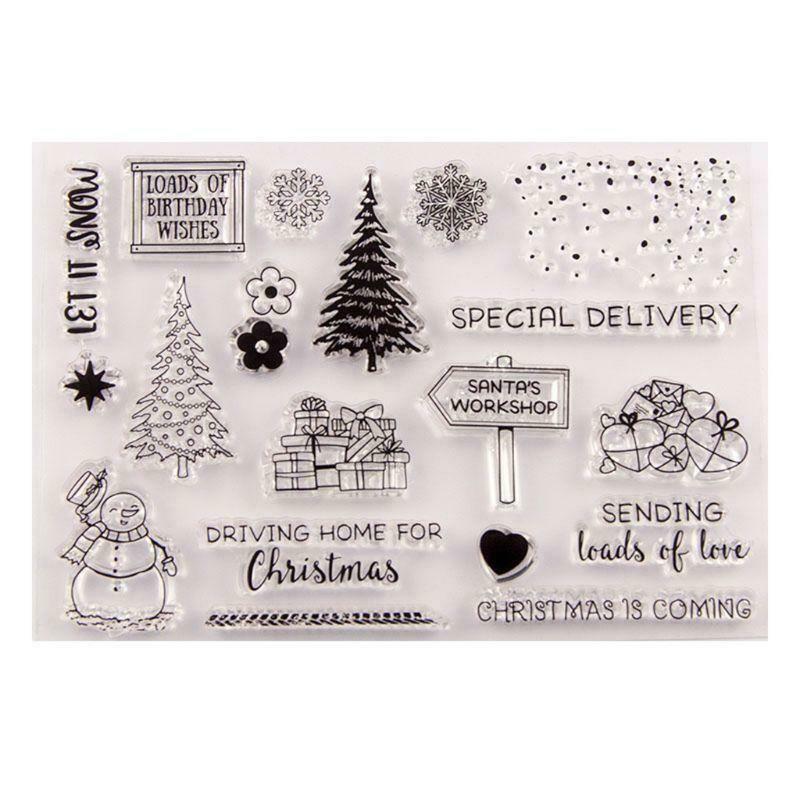 Christmas Tree Snowman Silicone Clear Stamp Seal DIY Scrapbook Embossing Album