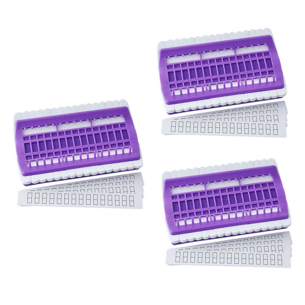 Set of 3, 30 Holes Yarn Floss Thread Organizer Tool PU Needle Holder Purple