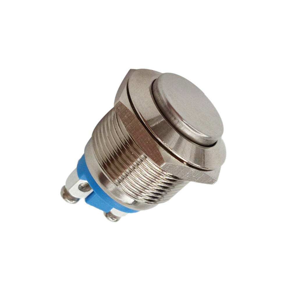 19mm Starter Switch Momentary Push Button Nickel Plated Brass Metal