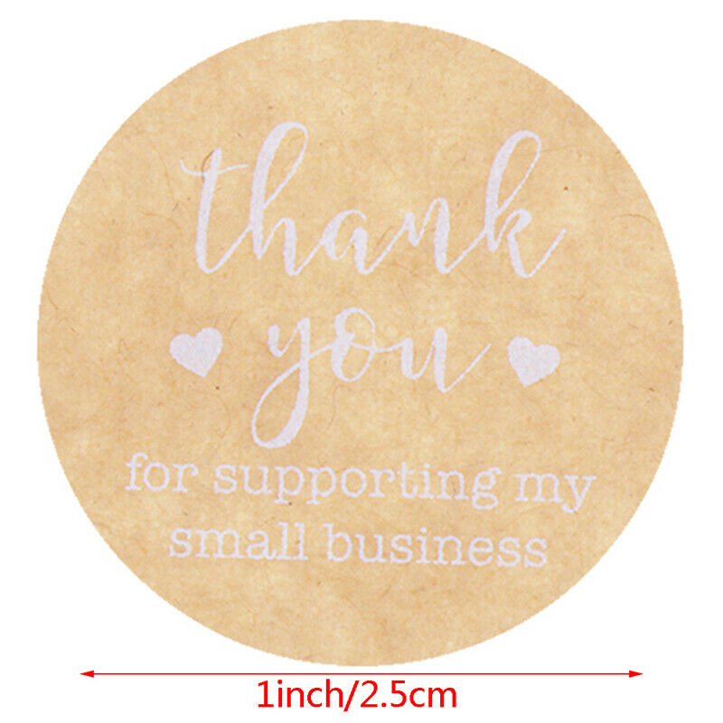 500pcs Thank You for Supporting My Business Kraft StickersRound Labels St.l8