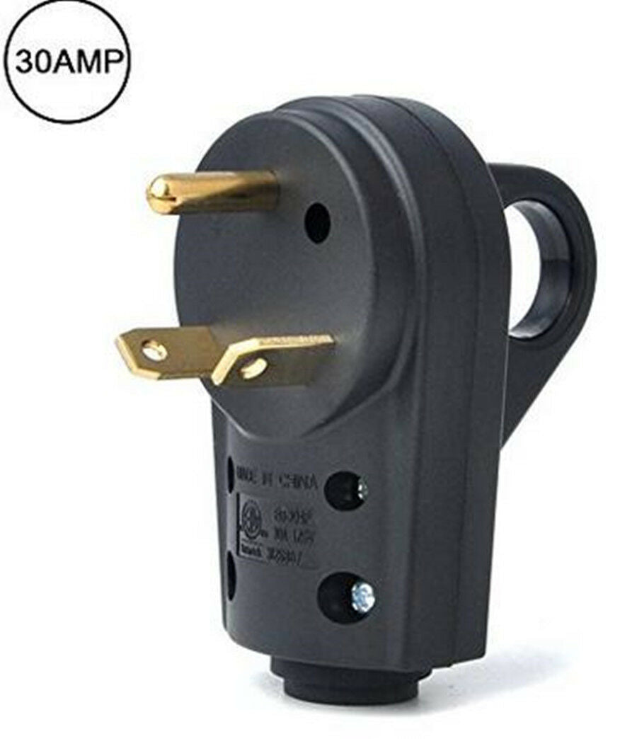 125V/30A Male Plug Handle Electrical Plug Adapter for RV Trailer Camper Caravan