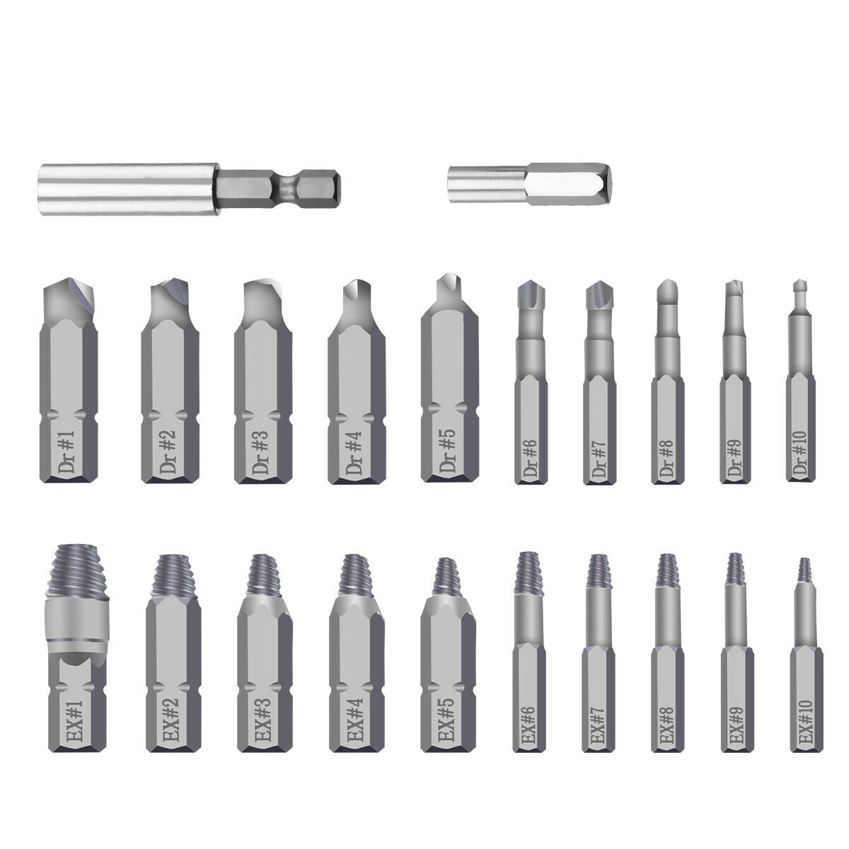Broken Bolts, Damaged Screw Remover Tools, Peel Off Drill Bit Kit 22 Pieces