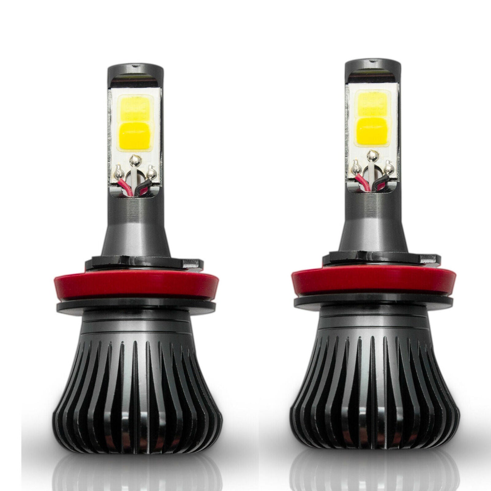 2pcs LED H11 H8 H9 COB Bulbs White/Yellow Dual Color Car Fog Light Kit DRL Lamps
