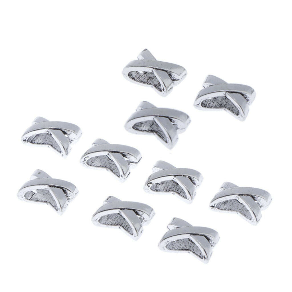 10Pcs Norse Vikings Beads X Shape Hair Beads Dreadlocks for Beards Hair Paracord