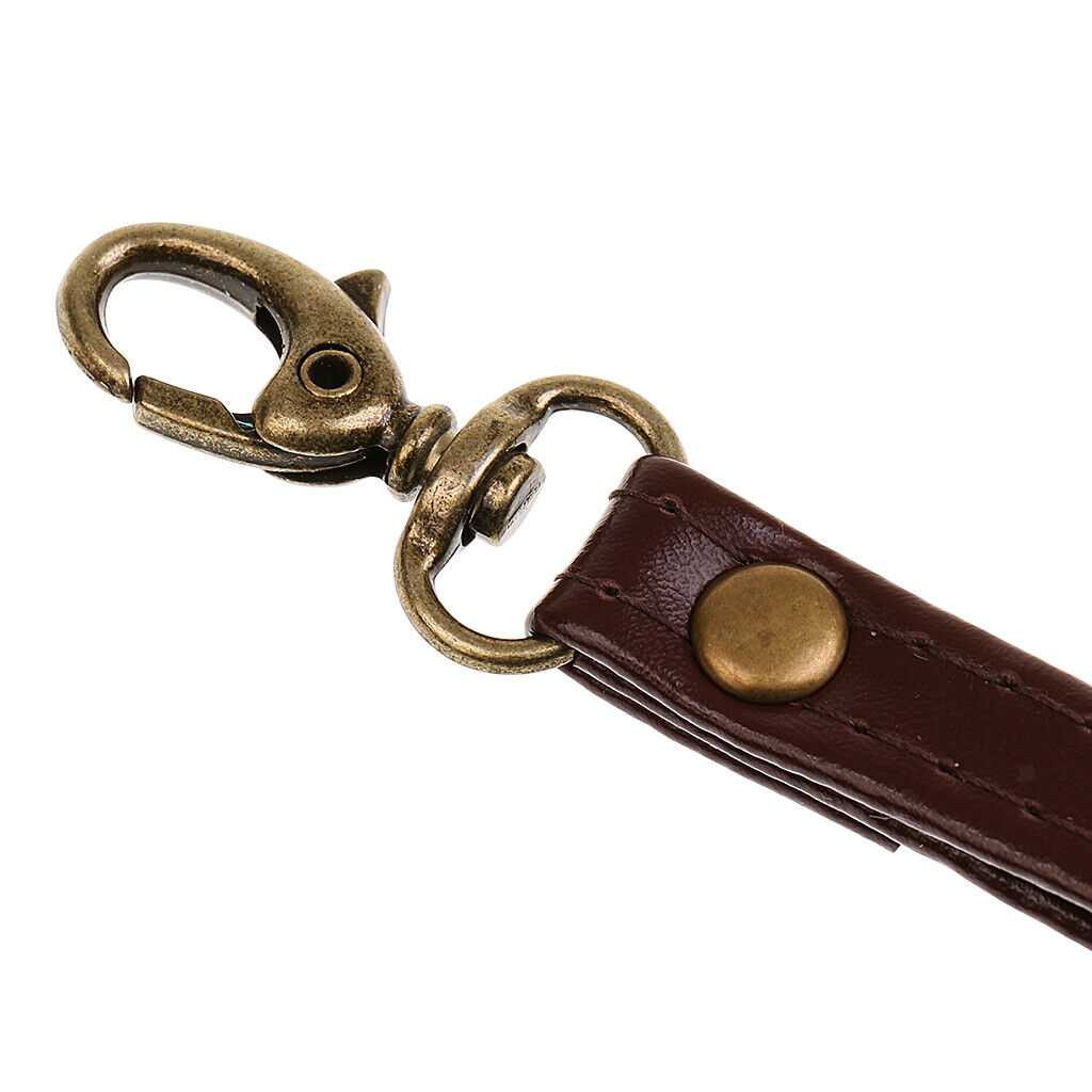 2Pcs Womens Leather Wrist Strap Fashion Clip-On Wristlet Keychains Bag
