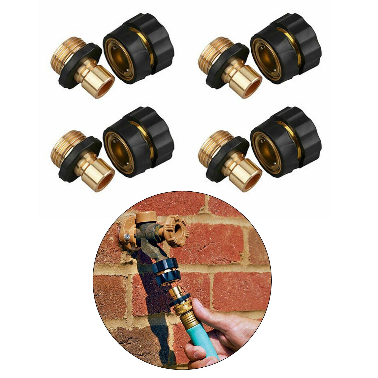 Aluminum Alloy 3/4 Inch Garden Hose Fitting Quick Connector Pipe Connector