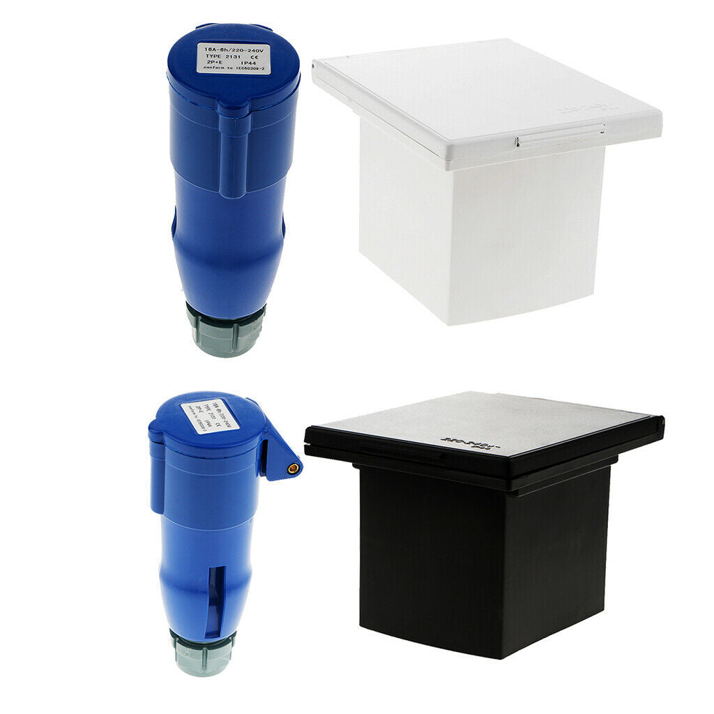 2x RV Camper 220V-240V 16A External Flush Hook Up Waterproof  Plug Socket
