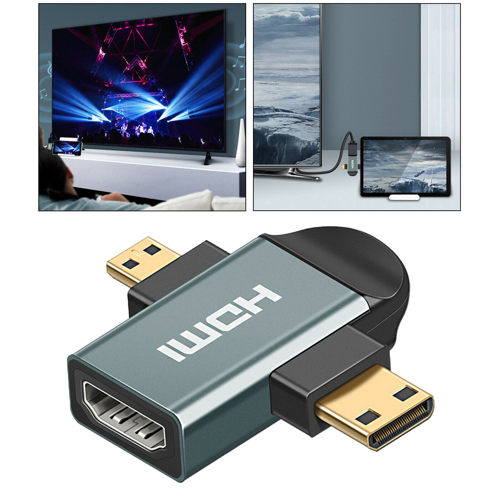 Micro / Mini HDMI Male to Female HDMI Adapter Connector Camcorder Converter