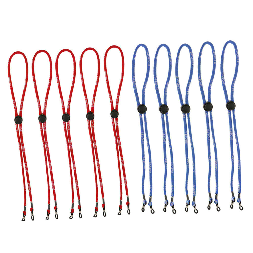 Adjustable Sports Goggles Cable Band Neck Strap Red And Blue