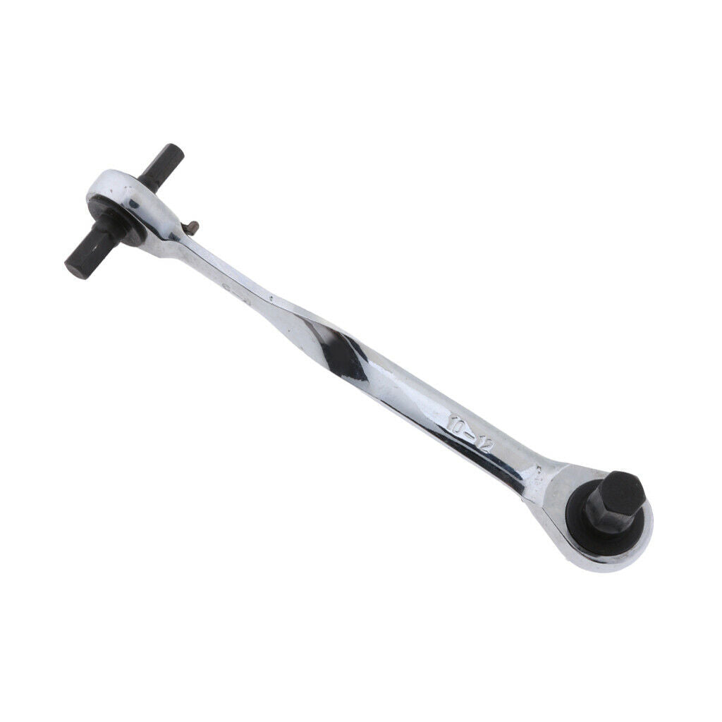 Metric S6xS8-S10xS12 Ratchet Spanner Tool Double End Hex Wrench 19cm/Length
