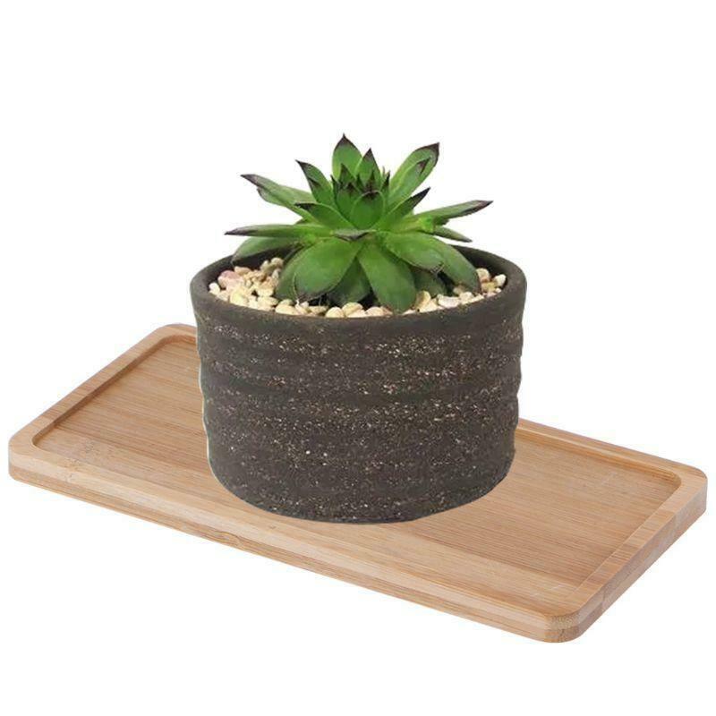 Rectangle Shape Bamboo Saucer Plant Tray Mini Plant Flower Pot Stand Favor Pot