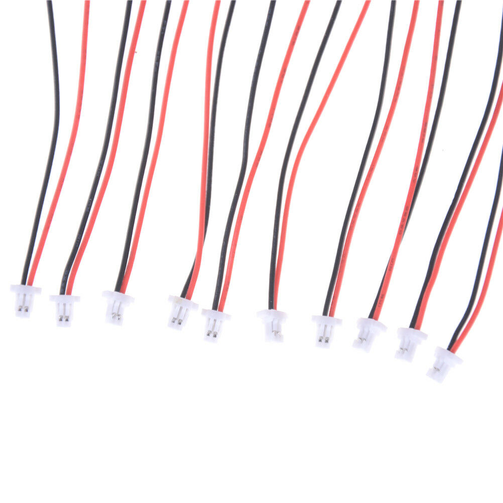 10x Mini Micro JST 1.0 SH 1.0mm 2-Pin Connector Plug With Wires Cables 100.l8