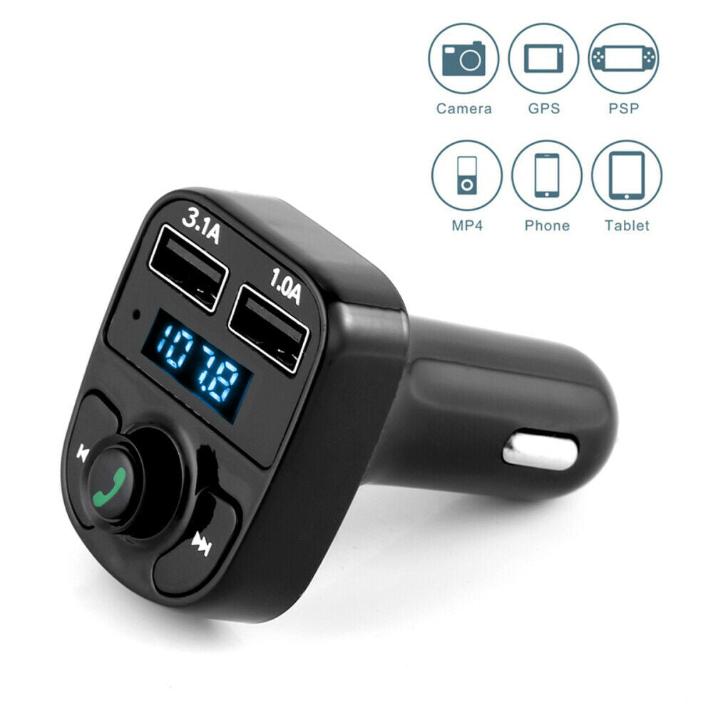 Car Truck Charger BT4.0 FM Transmitter MP3 Player Handfree Fast Charging Adapter