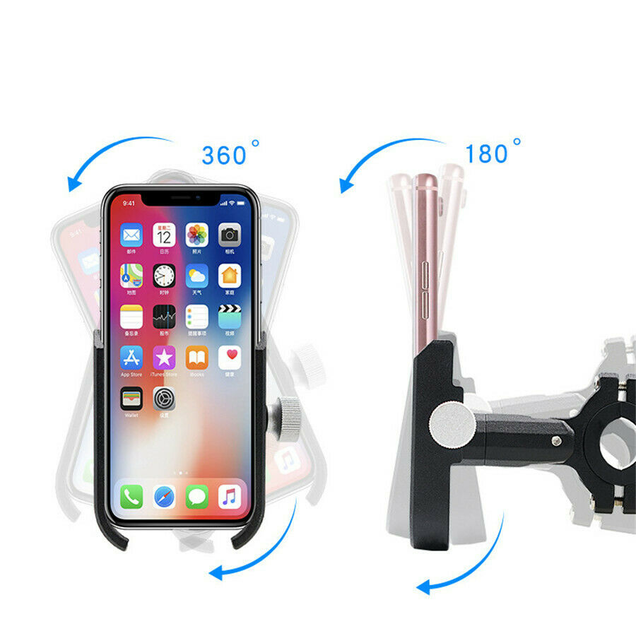 Motorcycle double anti-theft lock mobile phone bracket 360Â° rotating bracket