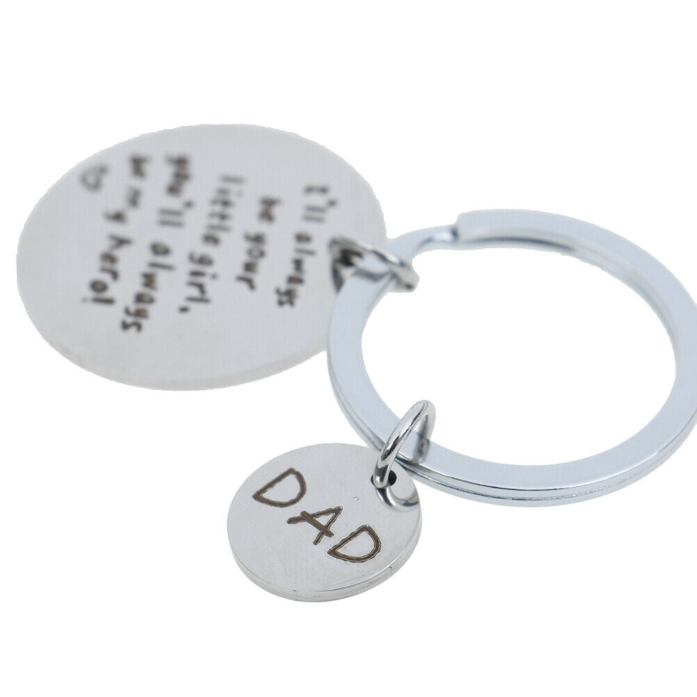 Fathers Day Keychain You Will Always Be My Hero Stainless Steel Gift JC.l8
