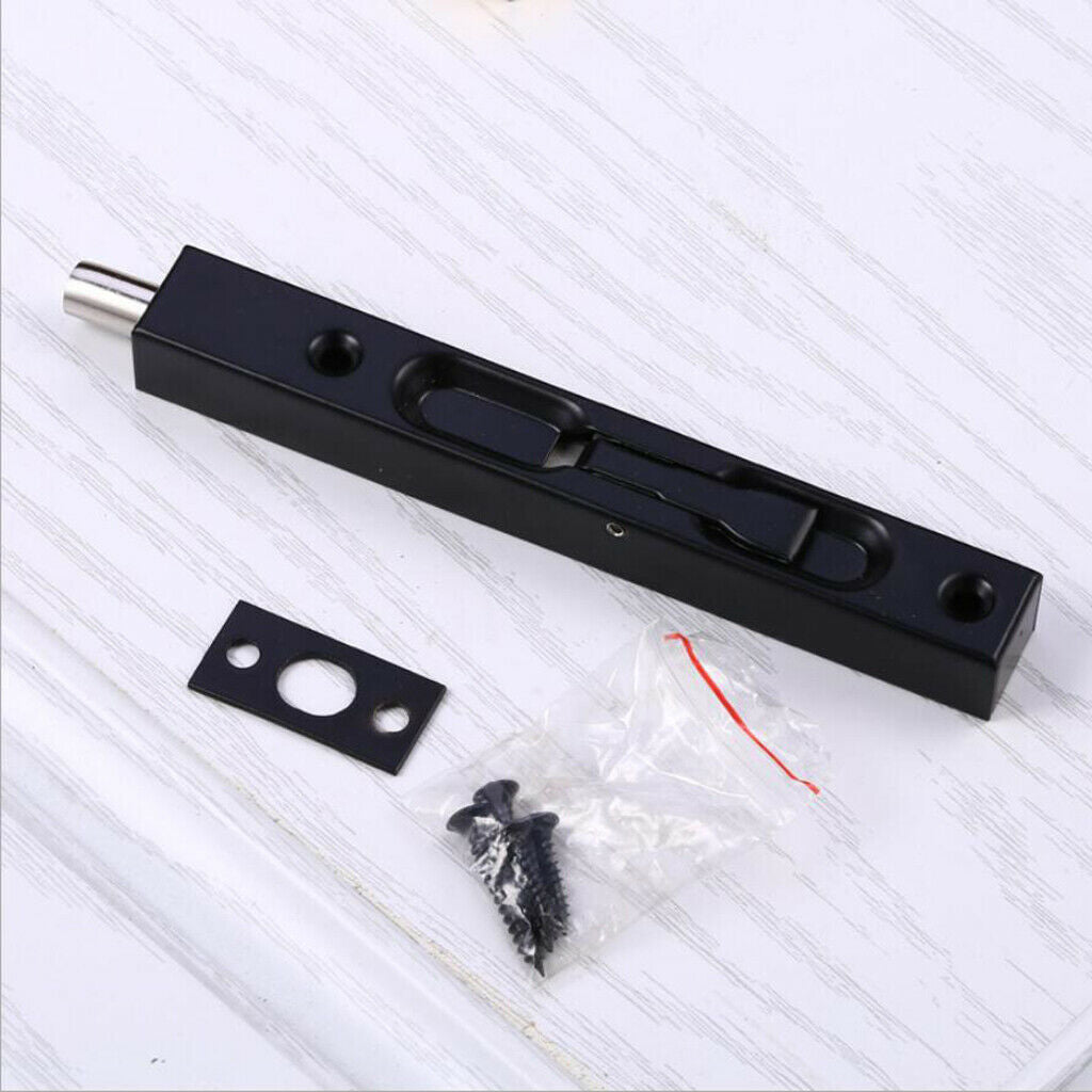 6inch Fireproof Stainless Steel Flush Hidden Door Security Bolt Latch Black