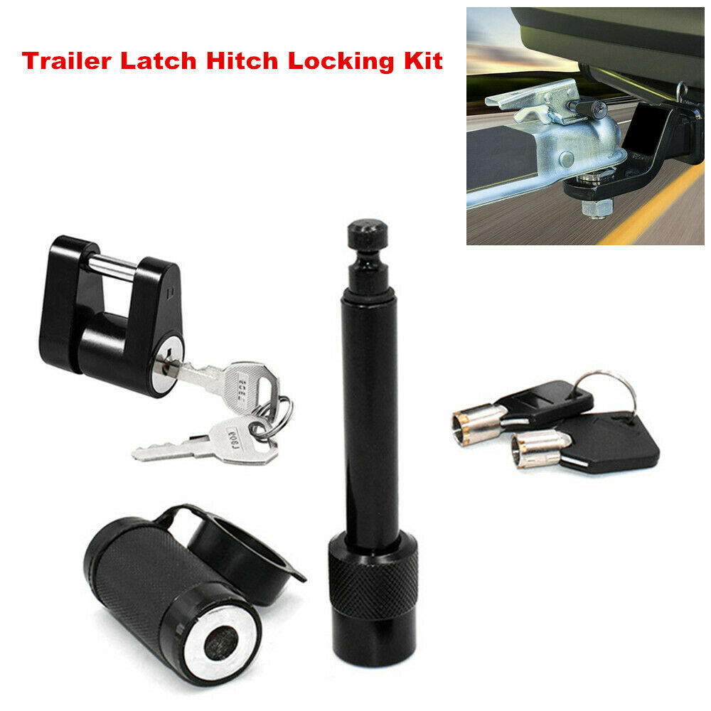 Trailer Latch Hitch Locking Receiver with 1/4  Lock Anti-theft Towing Tongue Pin