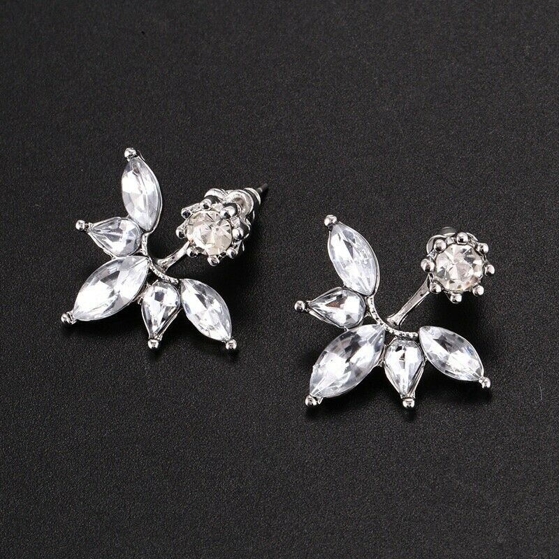 3 Pairs Lotus Flower Ears Jackets For Women Girls Simple Chic Ear Stud Ears L1M4