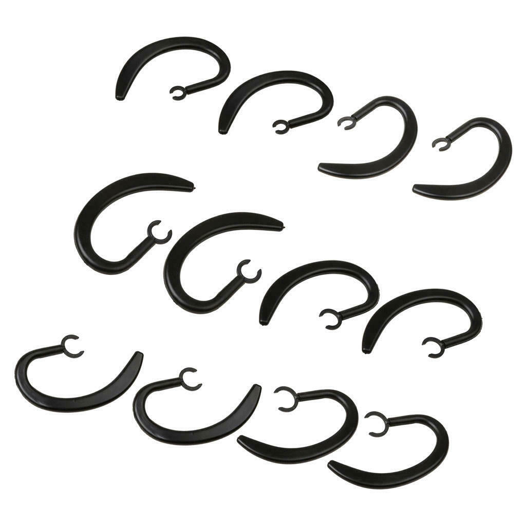 12x Replacement Spare Ear Hook Earloop For Bluetooth Headset Black