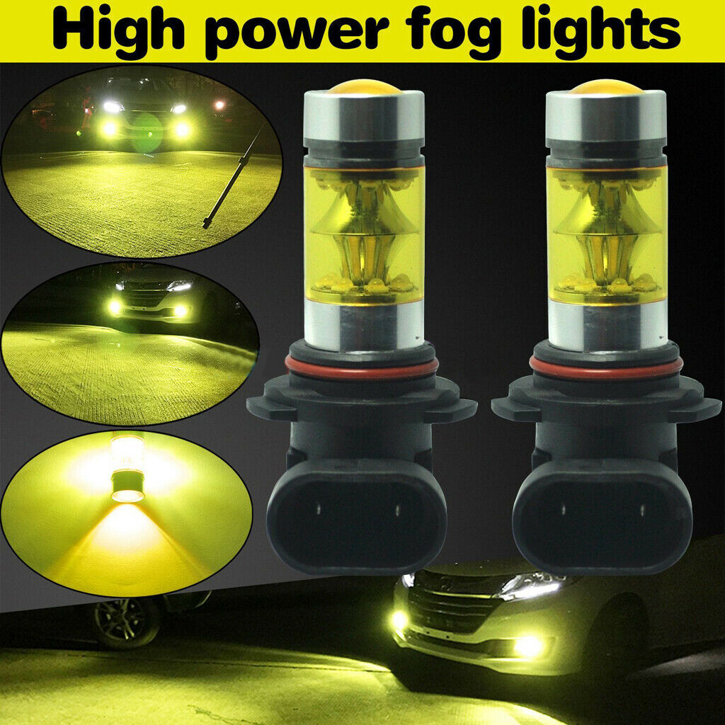 2pcs 9006 HB4 High Power Yellow 100W LED