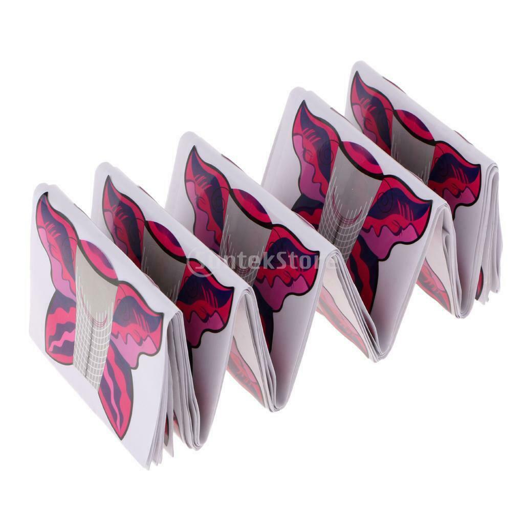 200pcs Square Nail Art Tips Extension Guide Form Stickers For Acrylic UV Gels