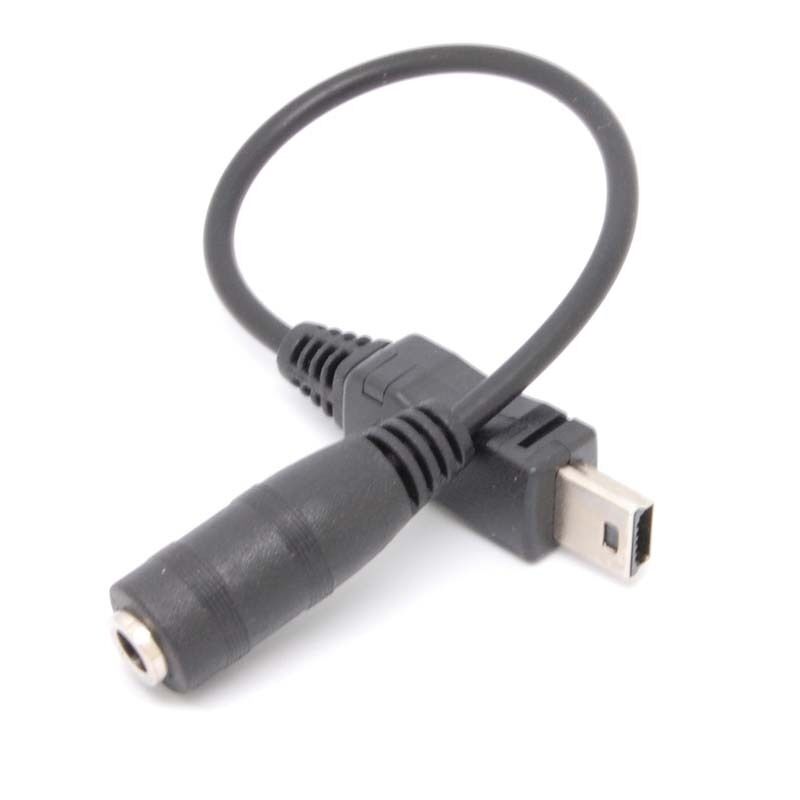 1Pcs New USB Mini B Male 3.5mm Audio Jack Female Adapter adaptor Cable