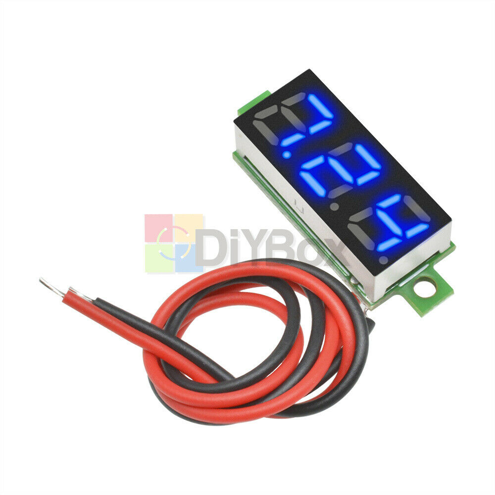 0.28" 2 Wire Mini Blue DC3-30V LED Panel Voltage Meter Display Digital Voltmeter