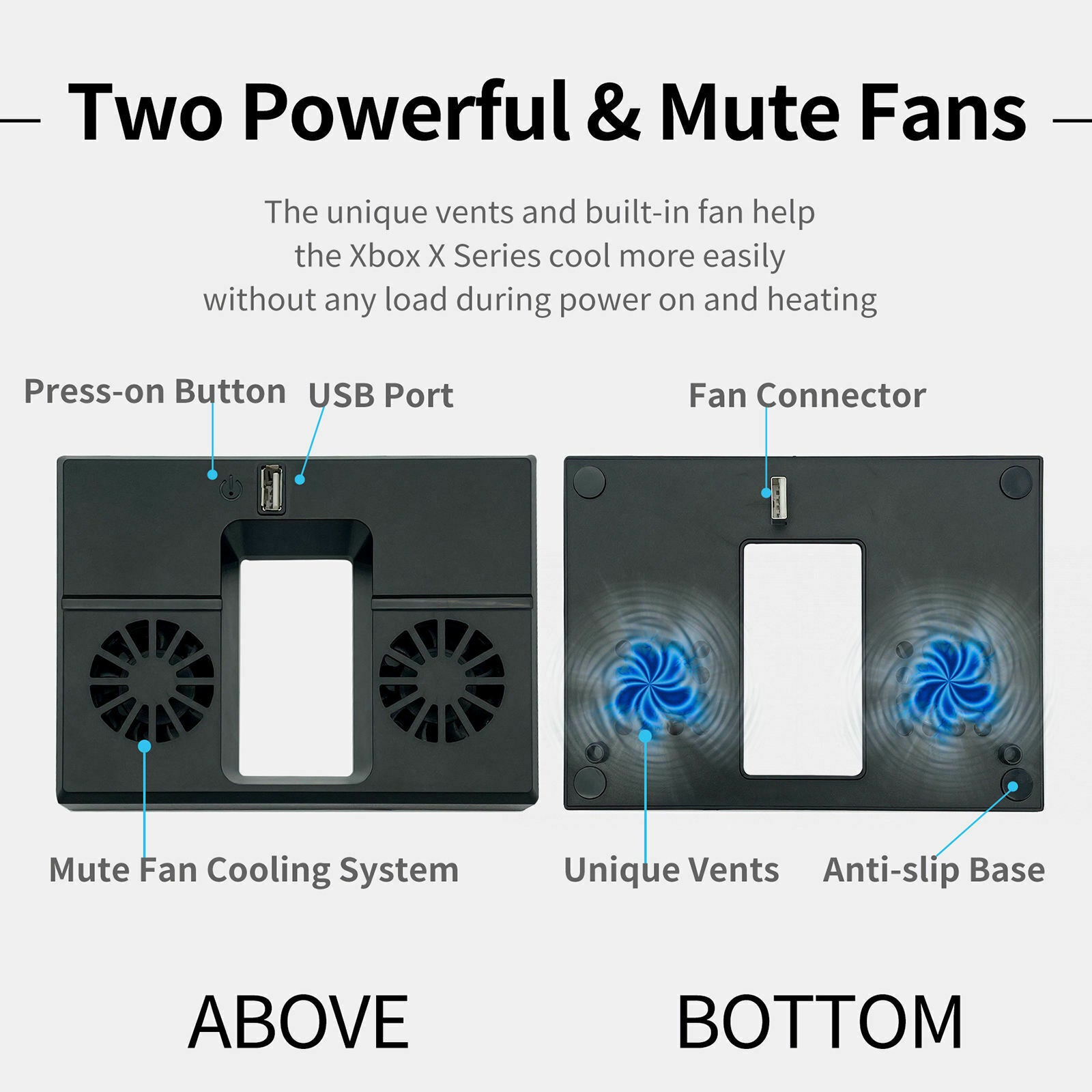Cooling Fan Radiator External USB Vertical Stand Dock for xbox Series x for Game