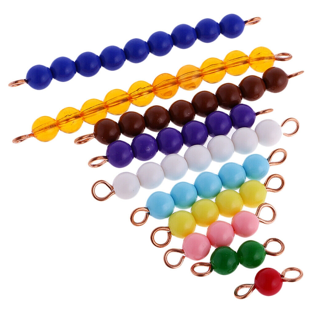 Wood Montessori Math Addition & Subtraction Board with 10pcs Bead Bars