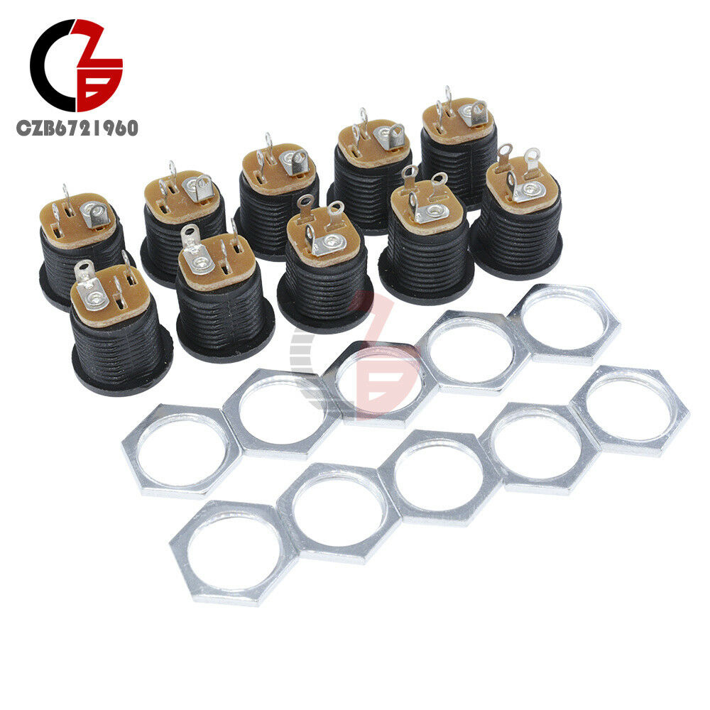 10PCS High Quality Effect/Pedal DC Power Supply Jack Socket 2.5mm F/S BK DC022