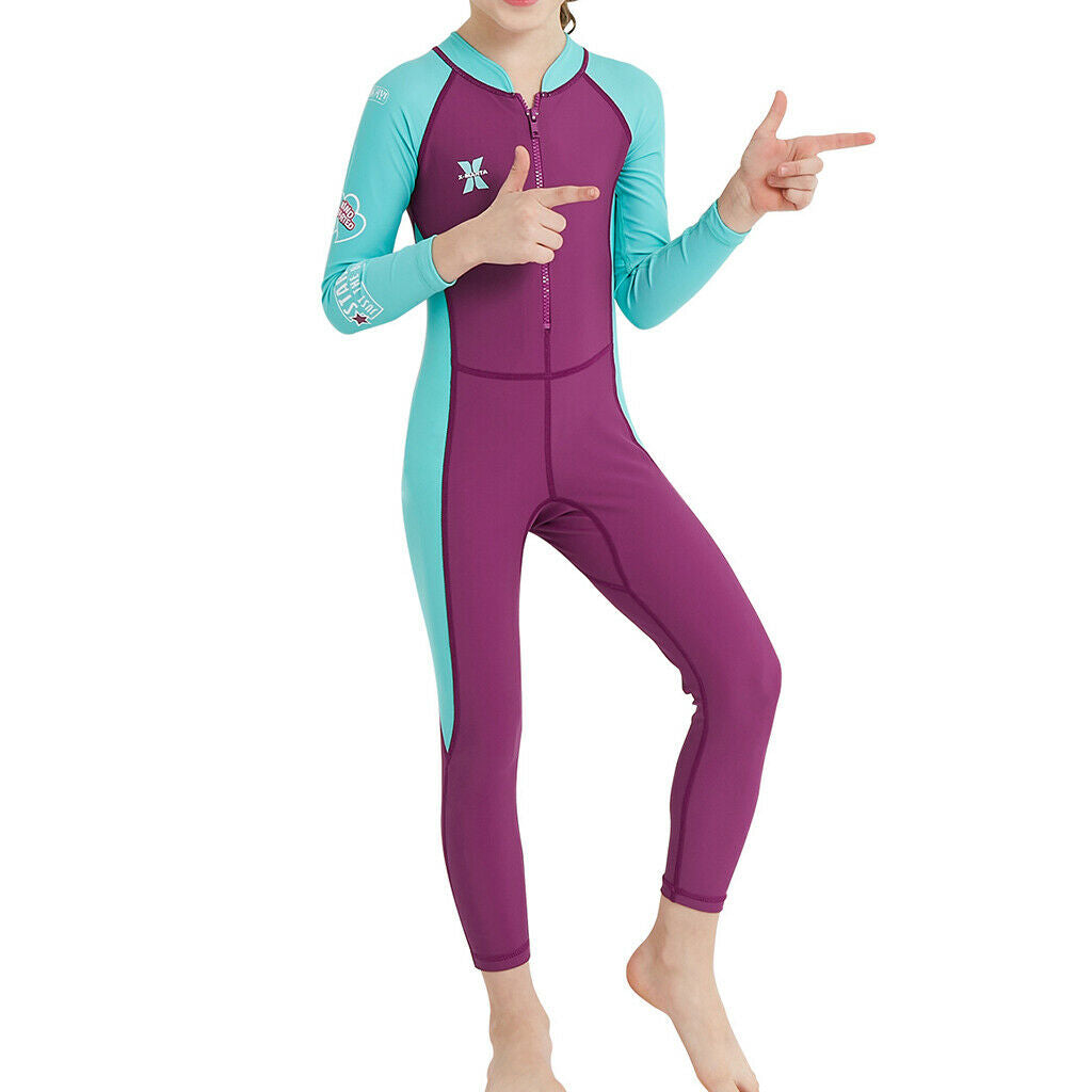 Kids Zipper Wetsuit One-piece Scuba Diving Child Long Sleeves Dive Suit XXL