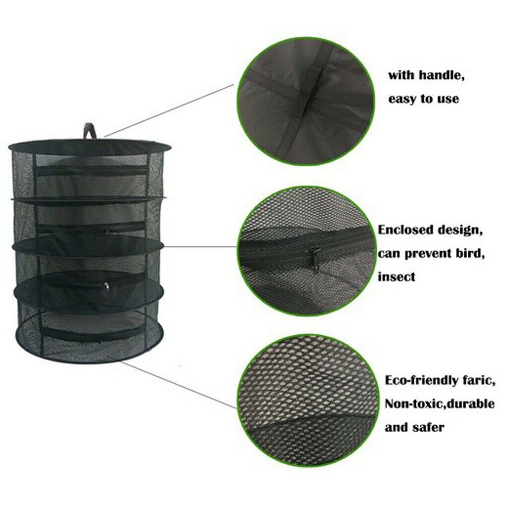 Collapsible Drying Rack Plants Net Tray for Hydroponic Plant and Bud 45cm