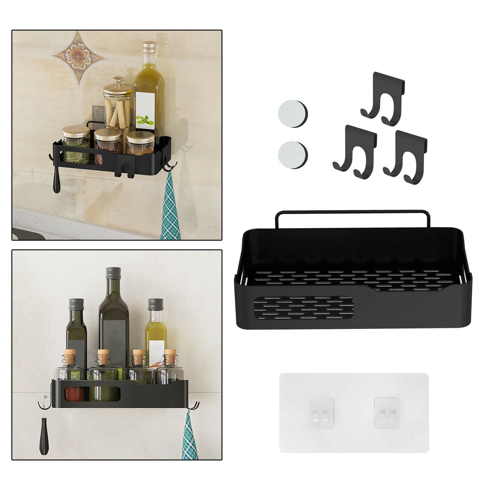 Wall Kitchen Shelf Shower Towl Basket Organizer Rack Household Decoration