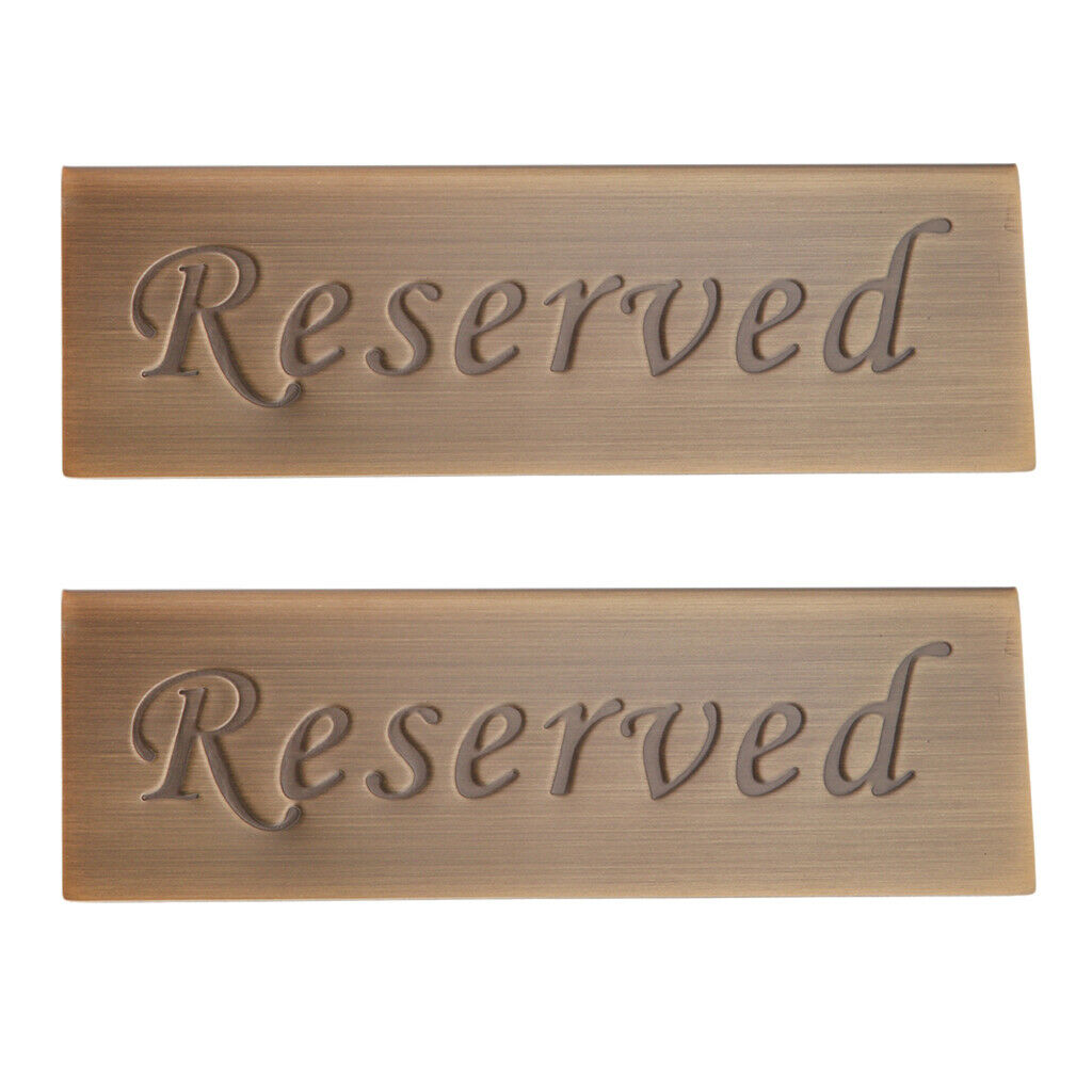 Set of 2 Reserved Signs for Hotel Restaurant Bar Club - Stainless Steel