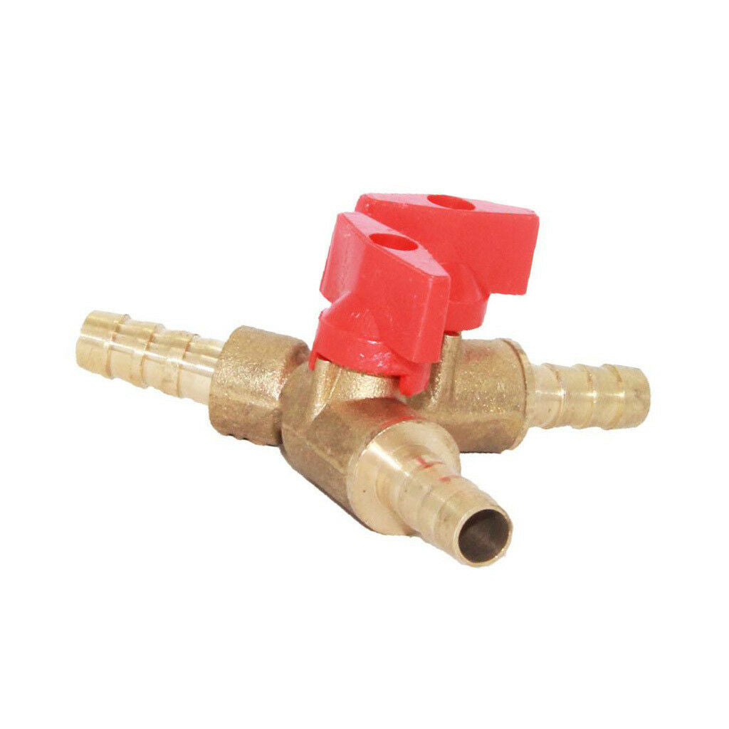 3 Way Brass Y Shape Shut off Ball Valve Fuel Gas Oil Switch Valve Clamp 10mm