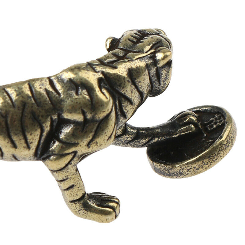 Brass Tiger Statue Ornament Chinese Zodiac Tiger Office Desk Decoration P.l8