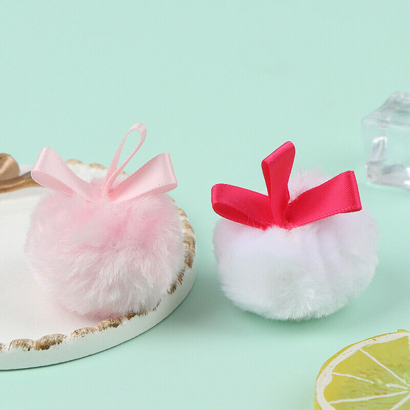Bowknot Round Cosmetic Villus Soft Plush Puff Sponge Talcum Makeup Beauty.l8