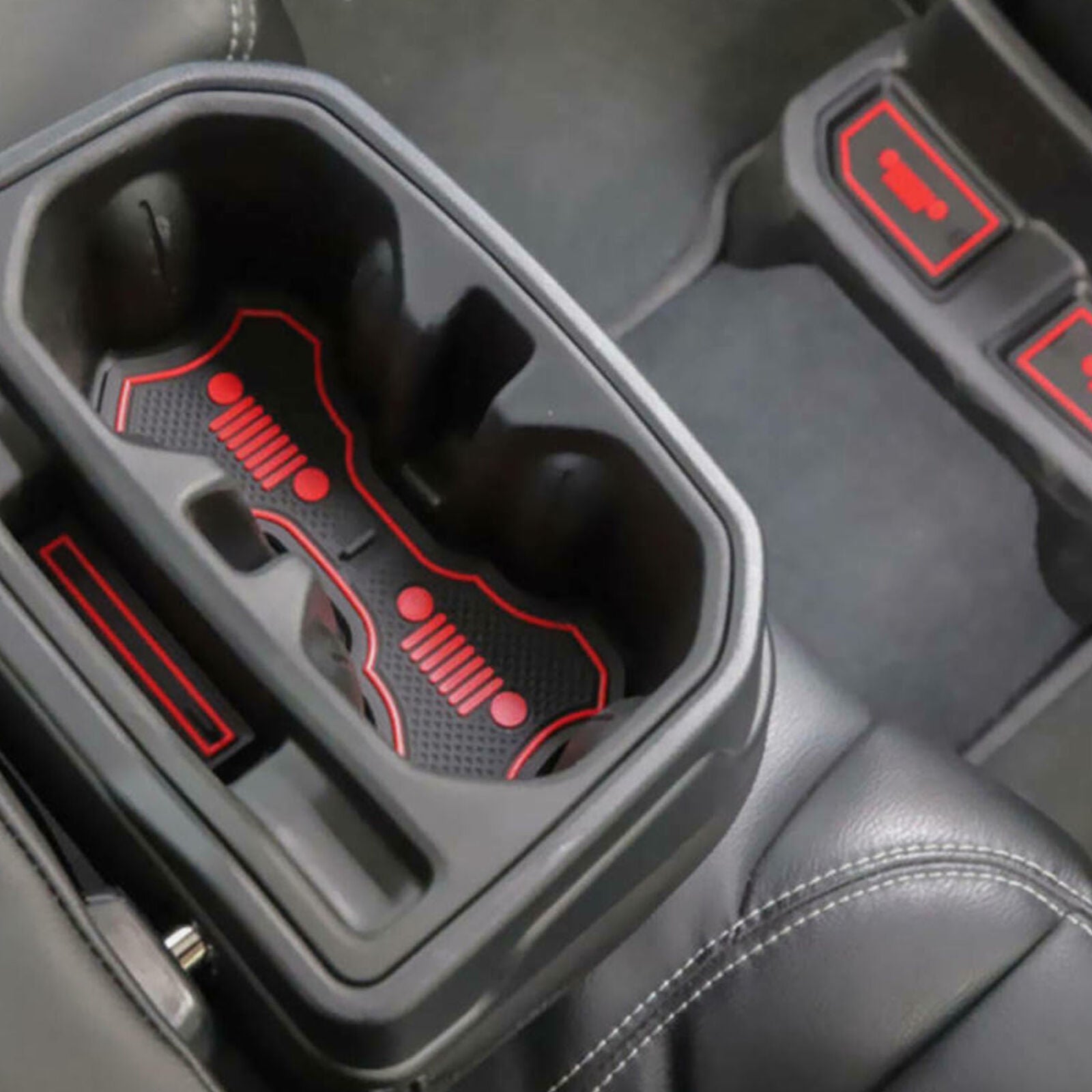 Fit For Jeep Wrangler JL Accessories Door Mats Gate Slot Mat Cup Pads Red 19pcs