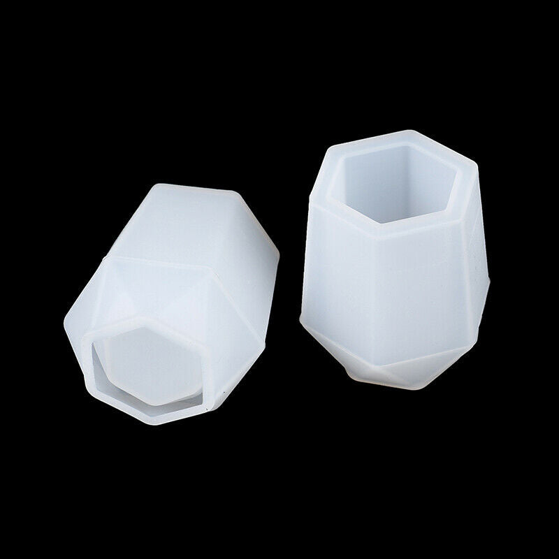 Crystal Epoxy Mold Hexagon Pen Holder Mold Pencil Storage Silicone Mould .l8