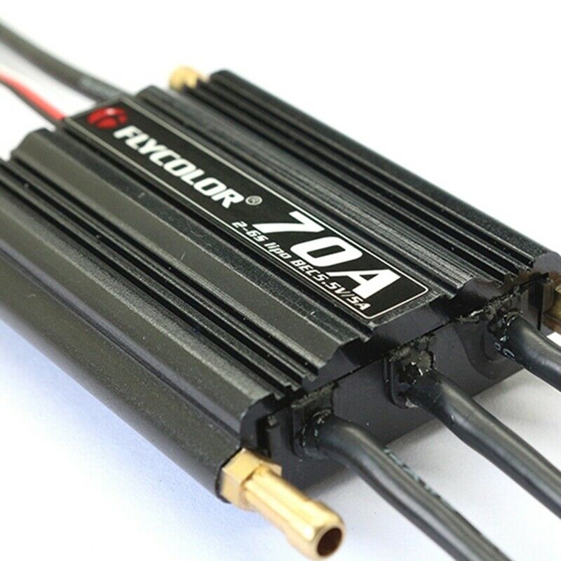 1X(Flycolor 70A Brushless ESC for RC Boat 2-6S with 5.5V/5A BEC C3E1)