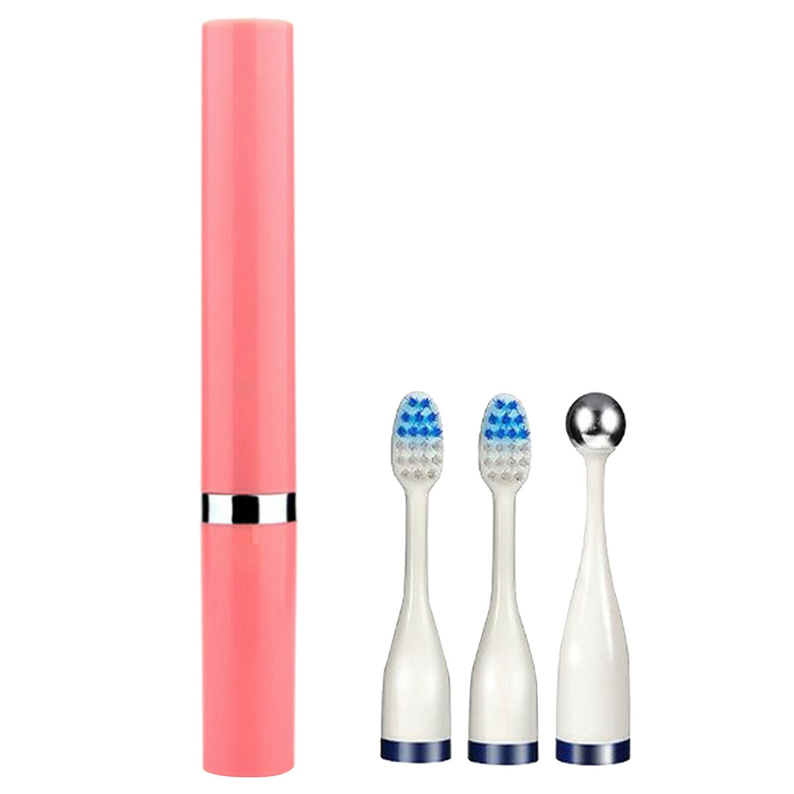 Portable Powerful Sonic Toothbrush Removes More Plaque Waterproof + 3 Heads -