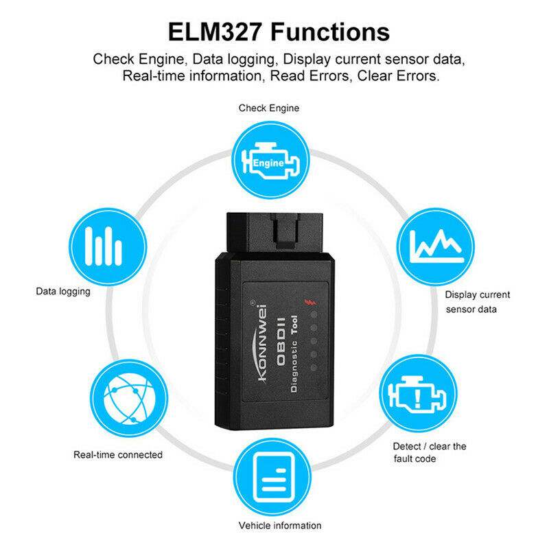 V1.5 KONNWEI KW910 ELM327 Bluetooth OBD2 Android Car Scanner