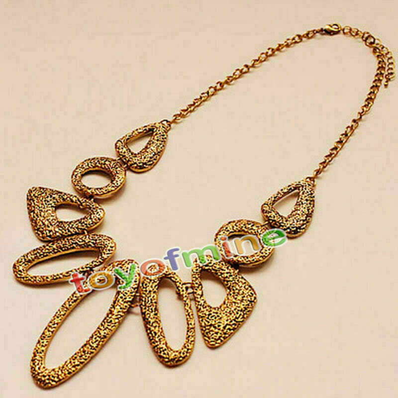 Fashion Golden Irregular Water Drop Short Necklace Pendant Sweater Chain