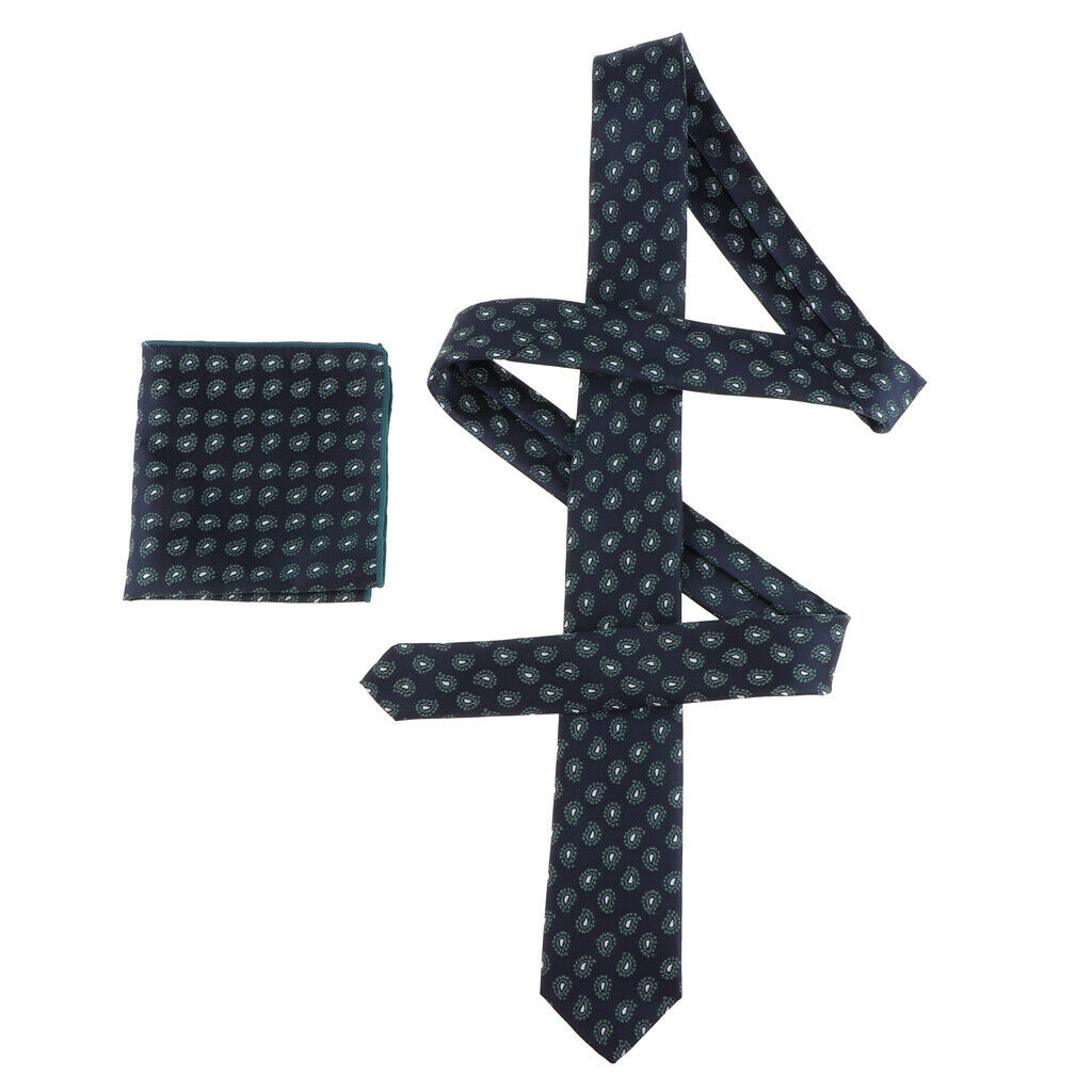 Men's Jacquard Tie Necktie Hanky Handkerchief Set Wedding Business Neckwear 3