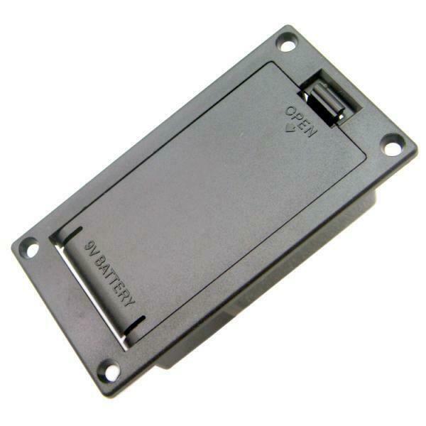 Guitar Parts 9V Battery Hold Cover Box for Most Electric Guitar Bass Black